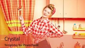 Presentation with african american teenager girl - Presentation design consisting of pink kitchen beauty youth fashion background and a red colored foreground