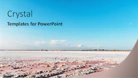  Presentation with pink sky - Audience pleasing presentation theme consisting of pink-lake-and-sandy-beach backdrop and a cyan colored foreground