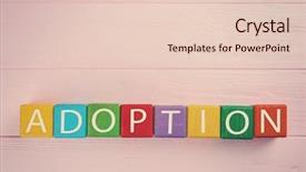  Presentation with adoption - Slide deck enhanced with pink law - colorful cubes with word adoption background and a lemonade colored foreground