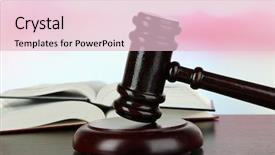  Presentation with book holy bible table - Beautiful PPT theme featuring pink law - gavel and books on table backdrop and a lemonade colored foreground