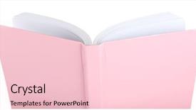  Presentation with book - PPT layouts featuring pink law - opened book isolated on white background and a lemonade colored foreground