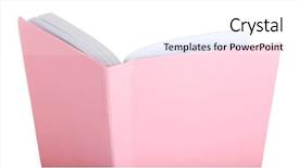  Presentation with book - Audience pleasing PPT theme consisting of pink law - opened book isolated on white backdrop and a white colored foreground