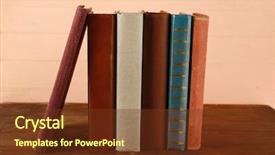  Presentation with stack books - Audience pleasing presentation theme consisting of pink law - stack of books on wooden backdrop and a  colored foreground