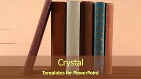  Presentation with stack books - Beautiful presentation theme featuring pink law - stack of books on wooden backdrop and a  colored foreground