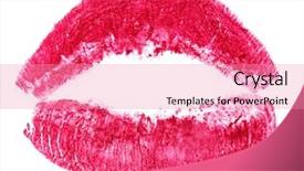  Presentation with pink and white roses - Audience pleasing PPT layouts consisting of pink lips isolated on white backdrop and a  colored foreground