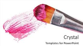  Presentation with brush stroke - Audience pleasing slide deck consisting of pink lipstick stroke sample backdrop and a white colored foreground