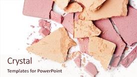  Presentation with foundation - Audience pleasing slide set consisting of pink make up powder backdrop and a sky blue colored foreground