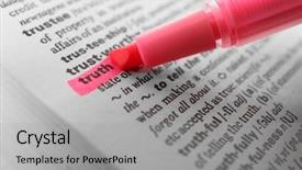  Presentation with dictionary - Slides consisting of pink-marker-highlighting-word background and a light gray colored foreground