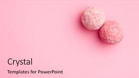  Presentation with pink 80s disco ball - PPT layouts consisting of pink marzipan balls on pink background and a light gray colored foreground