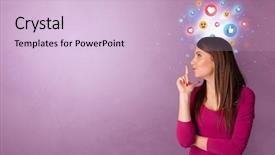  Presentation with business pink - Audience pleasing presentation consisting of pink medis - business person standing with social backdrop and a lemonade colored foreground