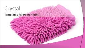  Presentation with pink white - PPT theme enhanced with pink-microfiber-wash-mitt-isolated background and a white colored foreground
