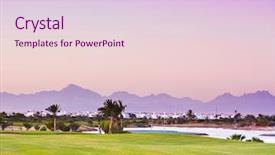  Presentation with green mountains - Colorful slides enhanced with pink mountains green course backdrop and a lemonade colored foreground