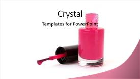  Presentation with nail - Audience pleasing PPT theme consisting of pink nail polish on white backdrop and a white colored foreground