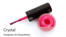  Presentation with nail - Cool new presentation theme with pink nail polish on white backdrop and a white colored foreground