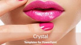  Presentation with pink nails - Audience pleasing theme consisting of pink nails near lips fingernails backdrop and a coral colored foreground