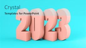  Presentation with blue pink - Presentation theme featuring pink-numbers-2023 background and a cyan colored foreground