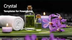  Presentation with tranquil spa - Presentation having pink orchid with candle oil background and a black colored foreground