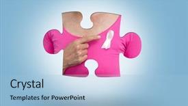  Presentation with pink ribbon breast awareness - Slides consisting of pink outfits showing ribbon background and a light blue colored foreground