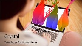  Presentation with asian paint - Slide set featuring pink paint splashes and drops background and a coral colored foreground