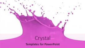  Presentation with splashing - PPT theme having pink-paint-splashing-on-white background and a lilac colored foreground
