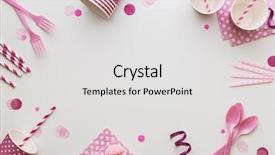  Presentation with party - Audience pleasing slide set consisting of pink party background with copy backdrop and a white colored foreground