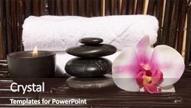  Presentation with oils - Slides enhanced with pink pedals - essential body massage oils background and a wine colored foreground