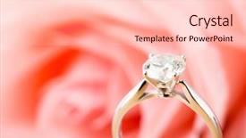  Presentation with ring diamond jewelry - Amazing presentation having pink pedals - rose and diamond ring backdrop and a  colored foreground