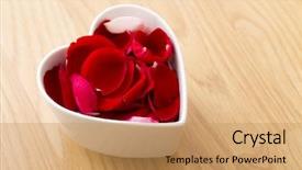  Presentation with cute flower heart - Presentation design having pink pedals - rose petal flower in heart background and a coral colored foreground
