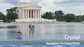  Presentation with memorial day - PPT layouts consisting of pink pedals - washington dc - jefferson memorial background and a teal colored foreground