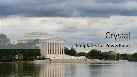  Presentation with memorial day - Audience pleasing presentation theme consisting of pink pedals - washington dc - jefferson memorial backdrop and a light gray colored foreground