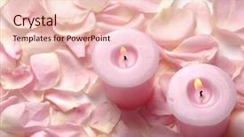  Presentation with flame - Presentation theme enhanced with pink petals of roses background and a lemonade colored foreground