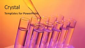  Presentation with pipette - Slide deck featuring pink pharmacy - close up of a pipette background and a light gray colored foreground