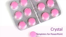  Presentation with pink white - Beautiful PPT theme featuring pink pharmacy - pills packed in blister isolated backdrop and a pink colored foreground