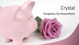  Presentation with pink rose - Amazing theme having pink piggy bank and pink backdrop and a white colored foreground