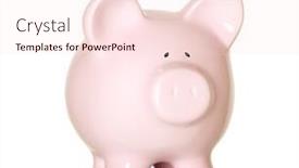  Presentation with pink white - Theme having pink-piggy-bank-isolated background and a  colored foreground