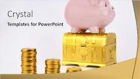  Presentation with piggy bank - PPT theme enhanced with pink-piggy-bank-surrounded background and a  colored foreground