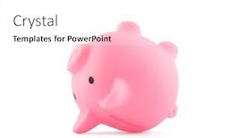  Presentation with piggy bank - Beautiful presentation theme featuring pink-piggy-bank-upside-down backdrop and a white colored foreground