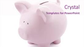 Presentation with piggy bank broken piggybank - Presentation design with pink piggy bank with clipping background and a sky blue colored foreground