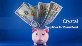  Presentation with blue pink - PPT theme consisting of pink-piggy-bank-with-dollars background and a ocean colored foreground