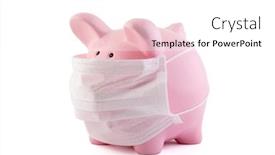  Presentation with banking - Colorful slide set enhanced with pink-piggy-bank-with-protective backdrop and a white colored foreground