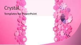  Presentation with drawing of pink lotus flower - Audience pleasing presentation theme consisting of pink plasticine summer abstraction flowers backdrop and a lemonade colored foreground