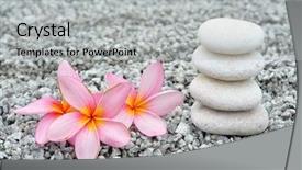  Presentation with plumeria - Slide deck with pink plumeria and pebbles background and a light gray colored foreground