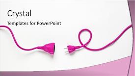  Presentation with power cable - Cool new slides with pink power cable isolated backdrop and a white colored foreground