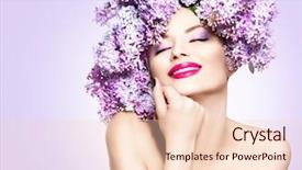  Presentation with beauty and fashion - Presentation design featuring pink purple - beauty fashion model girl background and a lemonade colored foreground