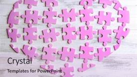  Presentation with heart puzzle - Colorful presentation theme enhanced with pink puzzle heart on wooden backdrop and a lemonade colored foreground