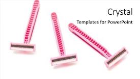  Presentation with razor - Amazing PPT layouts having pink razor on a white background backdrop and a white colored foreground