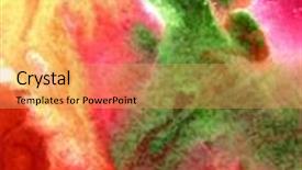  Presentation with watercolor red - Presentation theme featuring pink red and green watercolor background and a yellow colored foreground