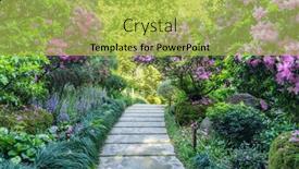  Presentation with pathway - PPT layouts featuring pink-rhododendron-blooming-at-side background and a yellow colored foreground