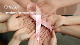  Presentation with pink ribbon hands - Audience pleasing presentation consisting of pink ribbon as breast cancer backdrop and a coral colored foreground