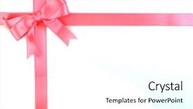  Presentation with pink ribbon - Audience pleasing theme consisting of pink ribbon bow isolated backdrop and a white colored foreground